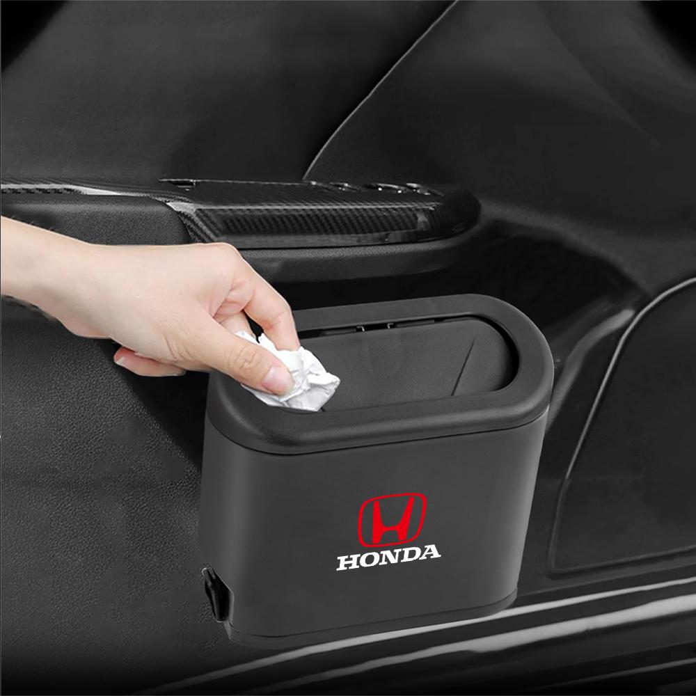 VFHJQ1 Hanging Car Trash Can Multifunctional Auto Storage Box Accessories For Honda Civic Accord Fit Jazz CRV BRV HRV Insight Pilot