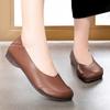 Women Soft Bottom Flat Shoes Vintage Leather Shoes Spring Autumn Comfortable Shallow Mouth Walking Shoes 2024 New Slip On Loafes