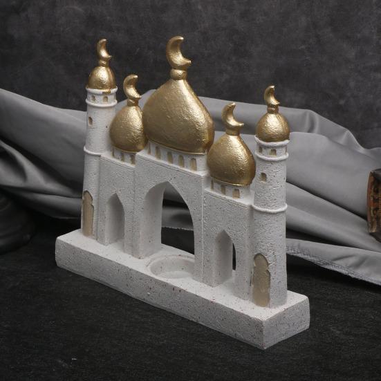 Статуэтка из смолы Рамадан Исламская мечеть Культурное украшение Ручная работа Модели мечетей Украшение башни для Ид Дома Офиса Подарок Рамадан Мубарак