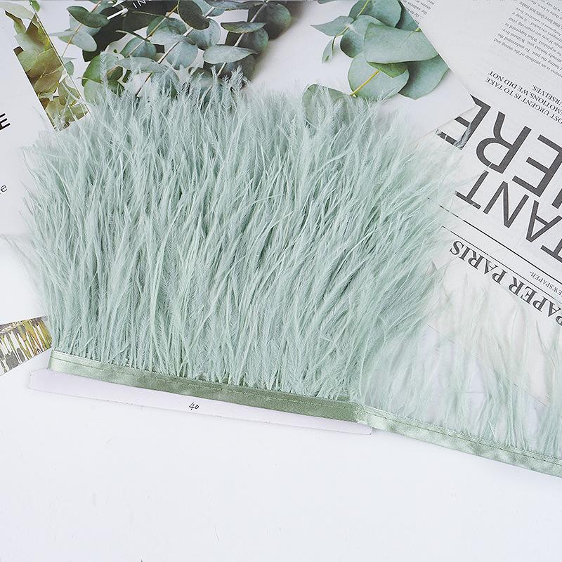 8-10Cm Ostrich Feather Wedding Dress Diy Performance Clothing Accessories Feather Tassel Including Webbing