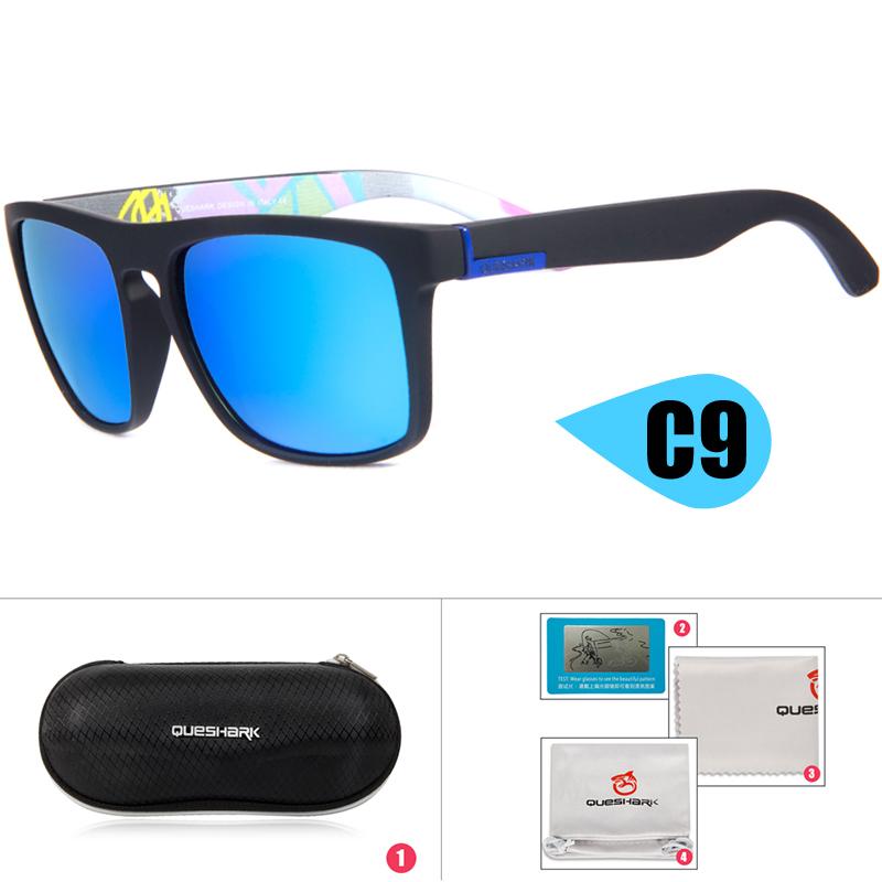 Queshark Поляризованные спортивные очки для бега, рыбалки, пешего туризма и велоспорта для мужчин и женщин