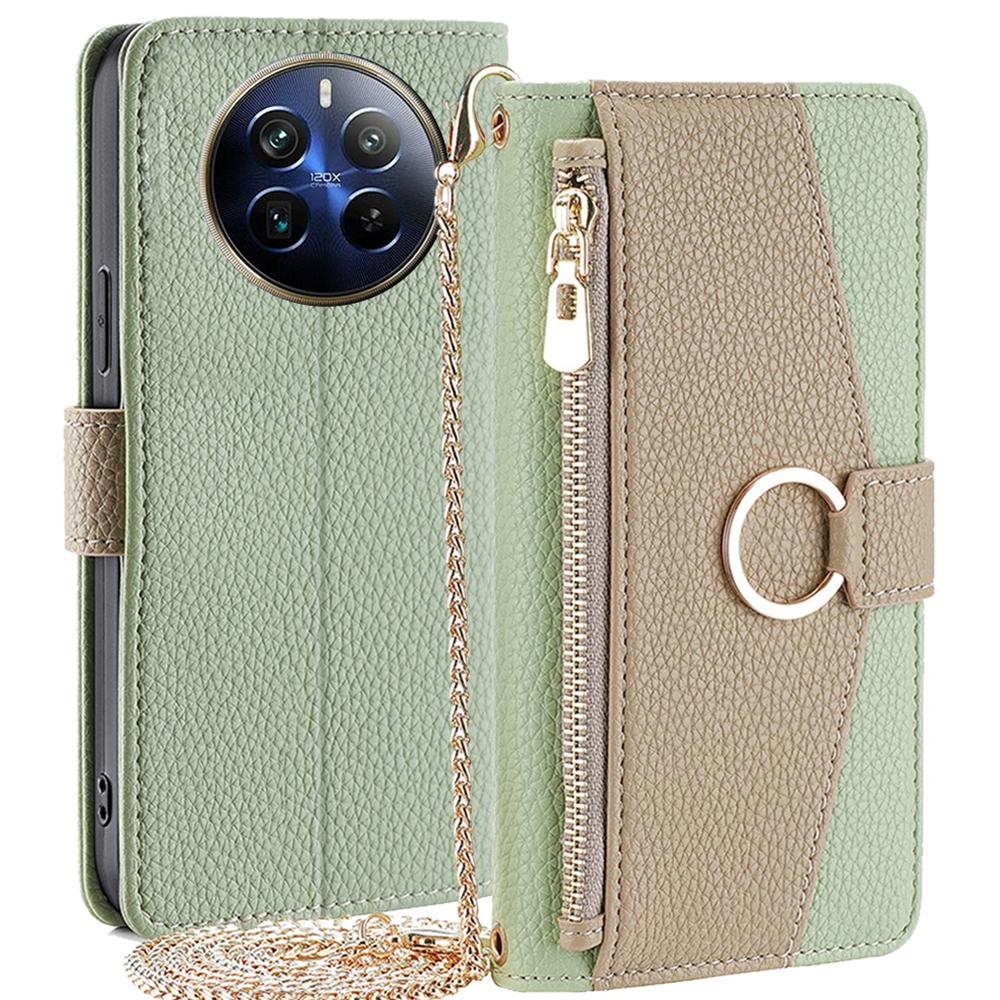 Чехол для Realme 12 Pro 5G/12 Pro+ 5G со шнурком, кошельком, молнией, кожаная обложка для телефона