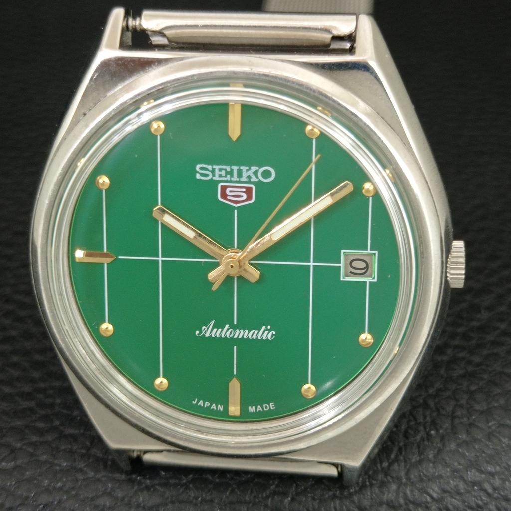ВИНТАЖНЫЕ АВТОМАТИЧЕСКИЕ ЧАСЫ SEIKO 5 7009A ЯПОНИЯ МУЖСКИЕ ЗЕЛЕНЫЙ ЦВЕТ ЦИФЕРБЛАТ a709008-1