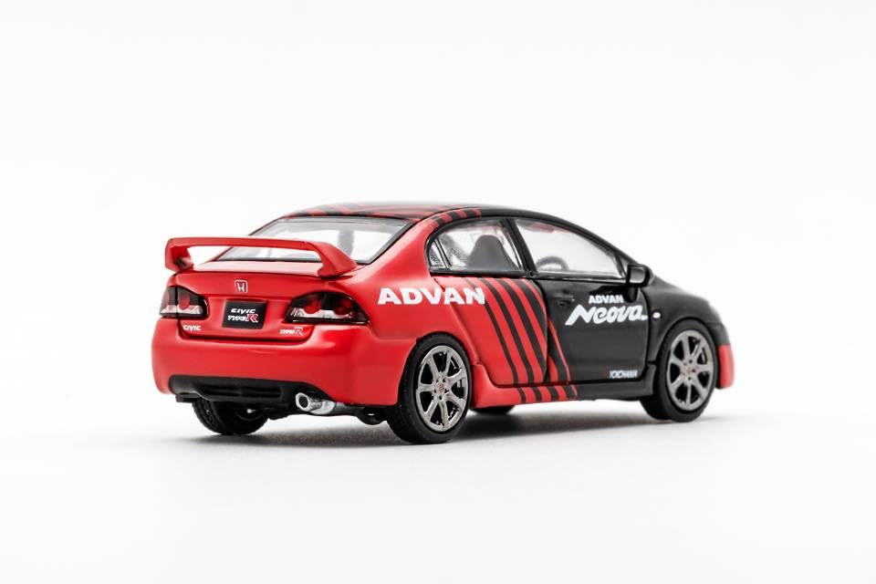 DIECASTTEAM Honda Civic FD2 ADVAN Готовая модель 1/64 Type-R