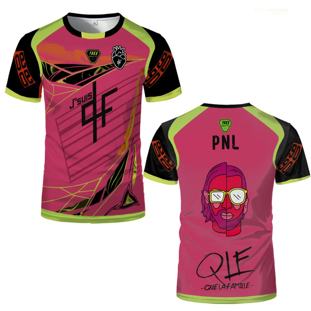 PNL Maillots 90Minute Футболка с принтом, дышащая, для футбольных тренировок, мужская и женская, модные футболки с коротким рукавом и круглым вырезом