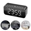 Large LED Mirror Screen Digital Alarm Clock With Bluetooth Speaker FM Radio Phone Holder Temperature for Home Bedroom Office