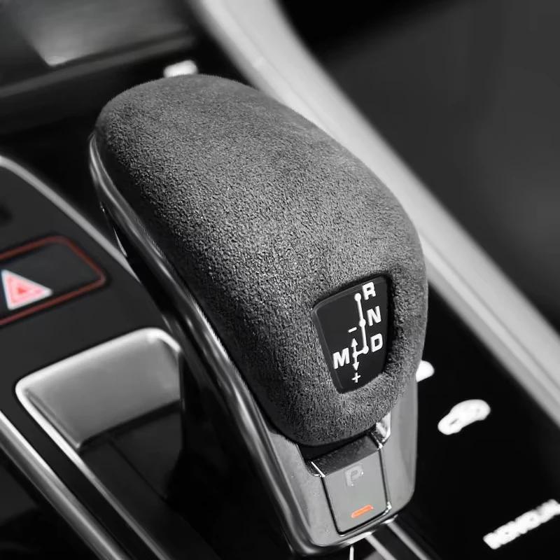 Suede Wrap for Porsche Panamera 971 Center Console Gear Shift Knob Cover Trim Sticker Car Interior Modification Accessories