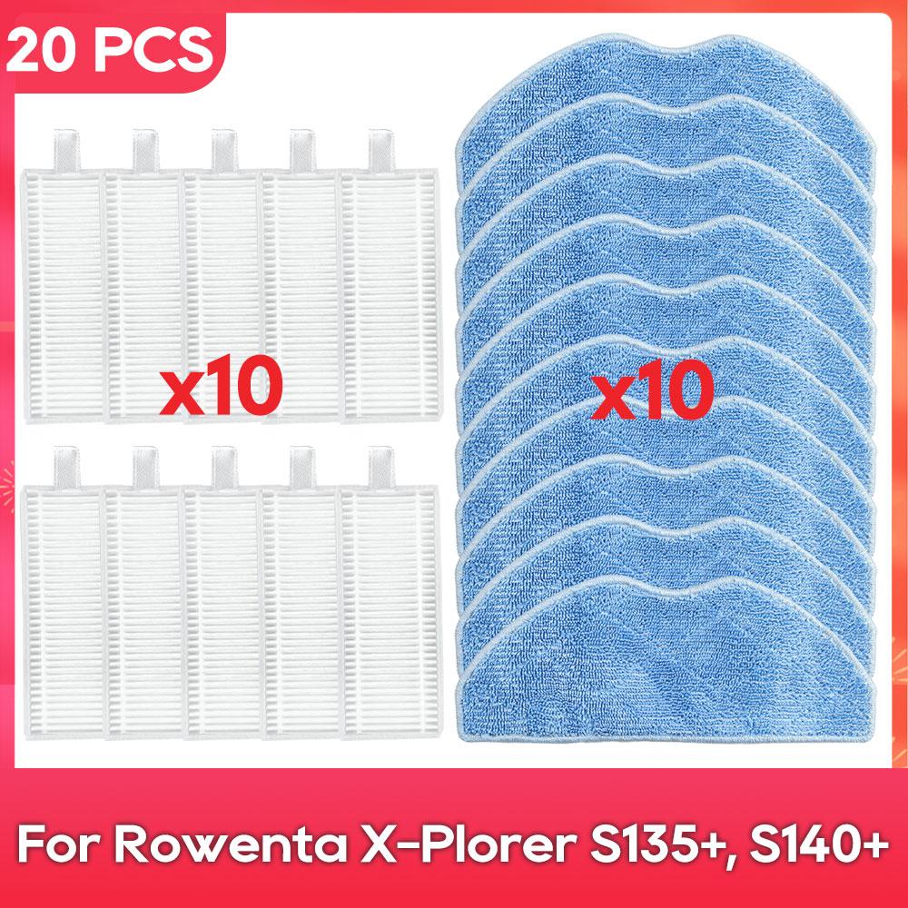 Подходит для ( Rowenta X-Plorer S135+, S140+ ) Основная боковая щетка HEPA-фильтр Моющая насадка Мешок для пыли Детали и аксессуары для робота-пылесоса