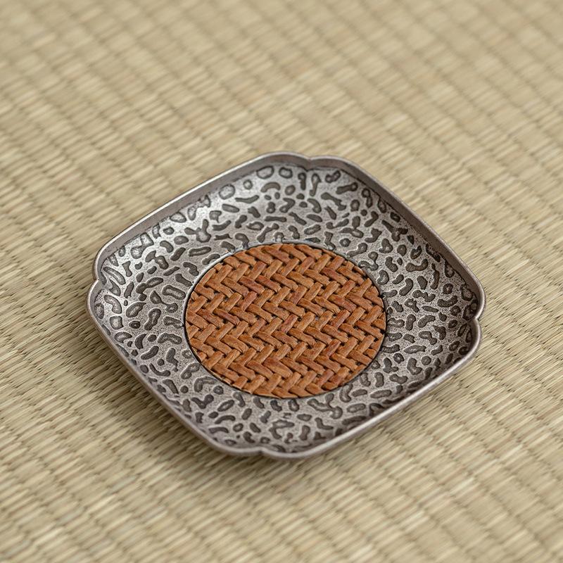 1 шт. Подставка под чашку Плетеная ротанговая подставка Аксессуары для чайной церемонии Современный домашний декор Китайский стиль Чайный сервиз Гунфу Уникальный подарок