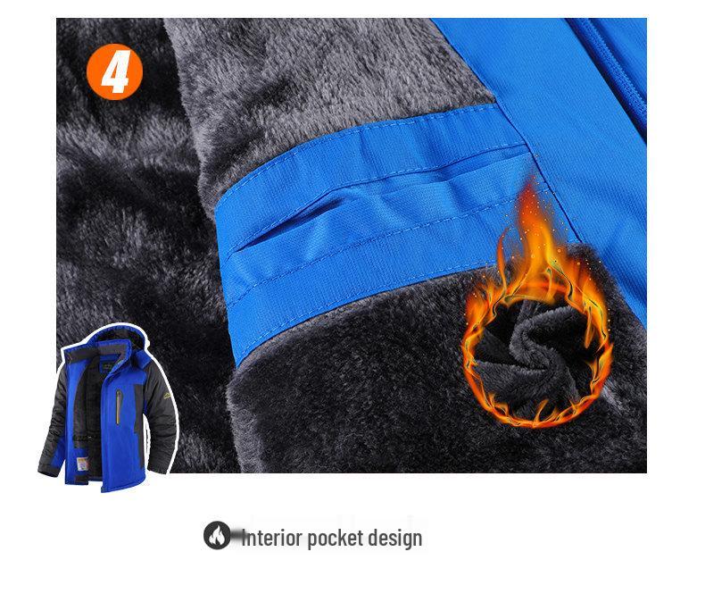 Мужская водонепроницаемая ветрозащитная утепленная куртка с подкладкой из искусственного меха для улицы - Теплый хлопковый стеганый пальто для осени и зимы