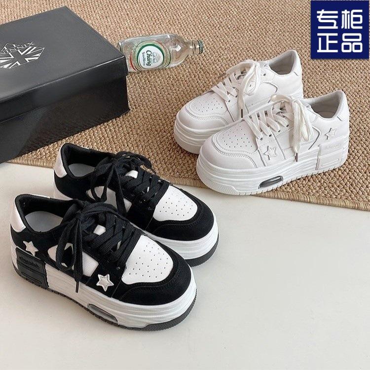 2025 весна и осень популярная повседневная спортивная обувь на толстой подошве женская весна и осень зима новая нишевая универсальная обувь для бега и белой доски