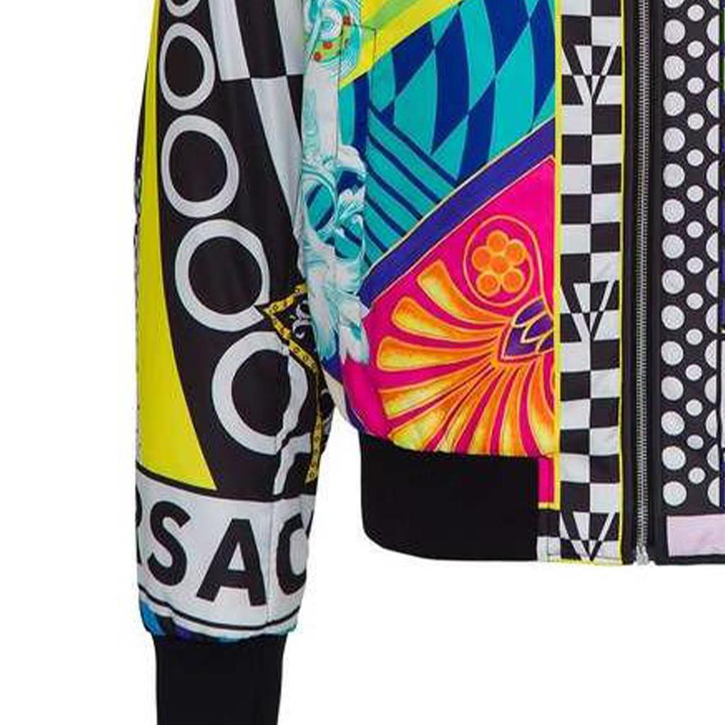 VERSACE Jackets Men's Multicolor Crew Neck Moderate Pilot A87346-A235623-A7000