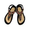 Модные роскошные женские сандалии 2024 года, новые летние бохо-сандалии на плоской подошве, женские повседневные пляжные туфли с бисером высокого качества для отдыха