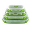 4Pcs Collapsible Container Food Storage With Lids Flat Stackable Refrigerator Food Box Set