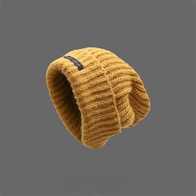 Winter big head circumference stacking hat men and women loose thickened lengthened versatile bag head warm knitted cold hat