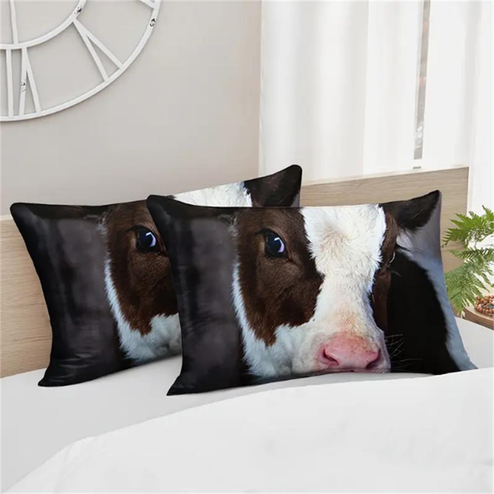 Комплект из 3 пододеяльников из коровьего молока, пододеяльник из коровьего молока для фермерского дома, черно-белое постельное белье в стиле вестерн, для спальни, гостевой комнаты