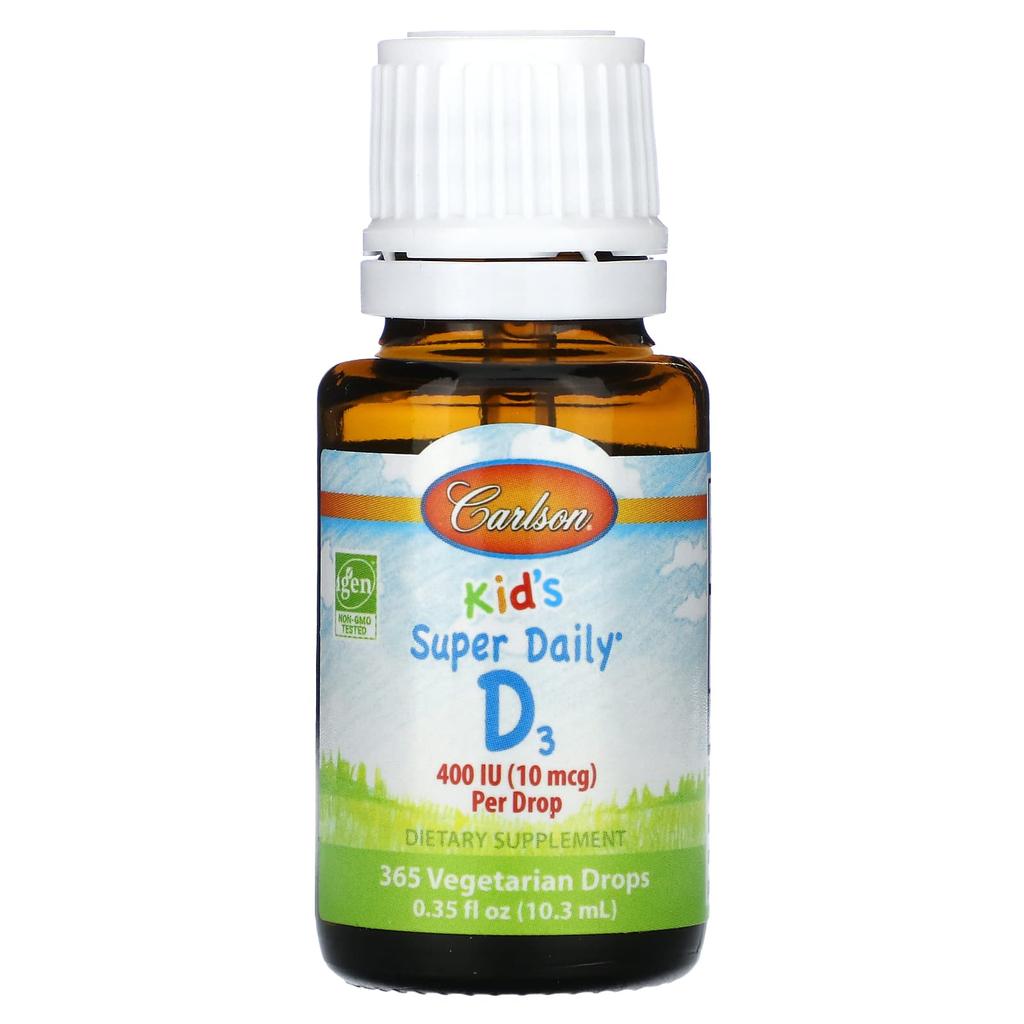 Carlson, Kids' Super Daily® D3, 10 mcg (400 IU), 0.35 fl oz (10.3 ml)
