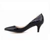 Sexy Faux Crocodile Pattern Leather Mid High Heels Pointed Toe Wedding Party Dress Pumps Women Shoes Shoe