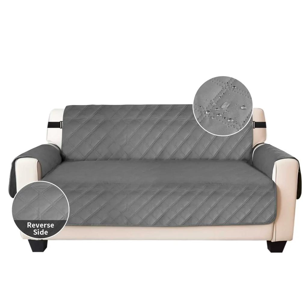 Стеганый чехол для дивана, водонепроницаемый, нескользящий, эластичный, стирающийся чехол для дивана с карманами для собак, защита для мебели от домашних животных