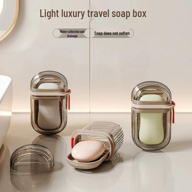 2025 Роскошная дорожная мыльница - Герметичная, дренажная мыльница с крышкой для деловых поездок