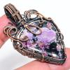 Natural Russian Charoite Gemstone Copper Wire Wrap Gift Pendant 2.48" T3e19