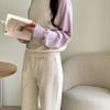 New ArrivalS Open Run Women S Round Neck Two Tone Spring Long Sleeve KniT T Shir