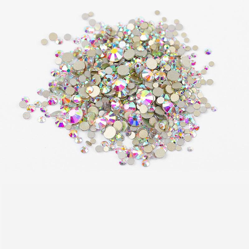 1440 шт. плоских кристаллов AB в упаковке оптом SS3-SS20 прозрачные стразы AB для дизайна ногтей