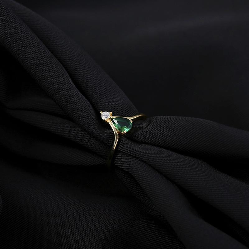 Banyan Tree S925 Silver Emerald Zircon Crown Ring, European & American Luxury Women's Jewelry.