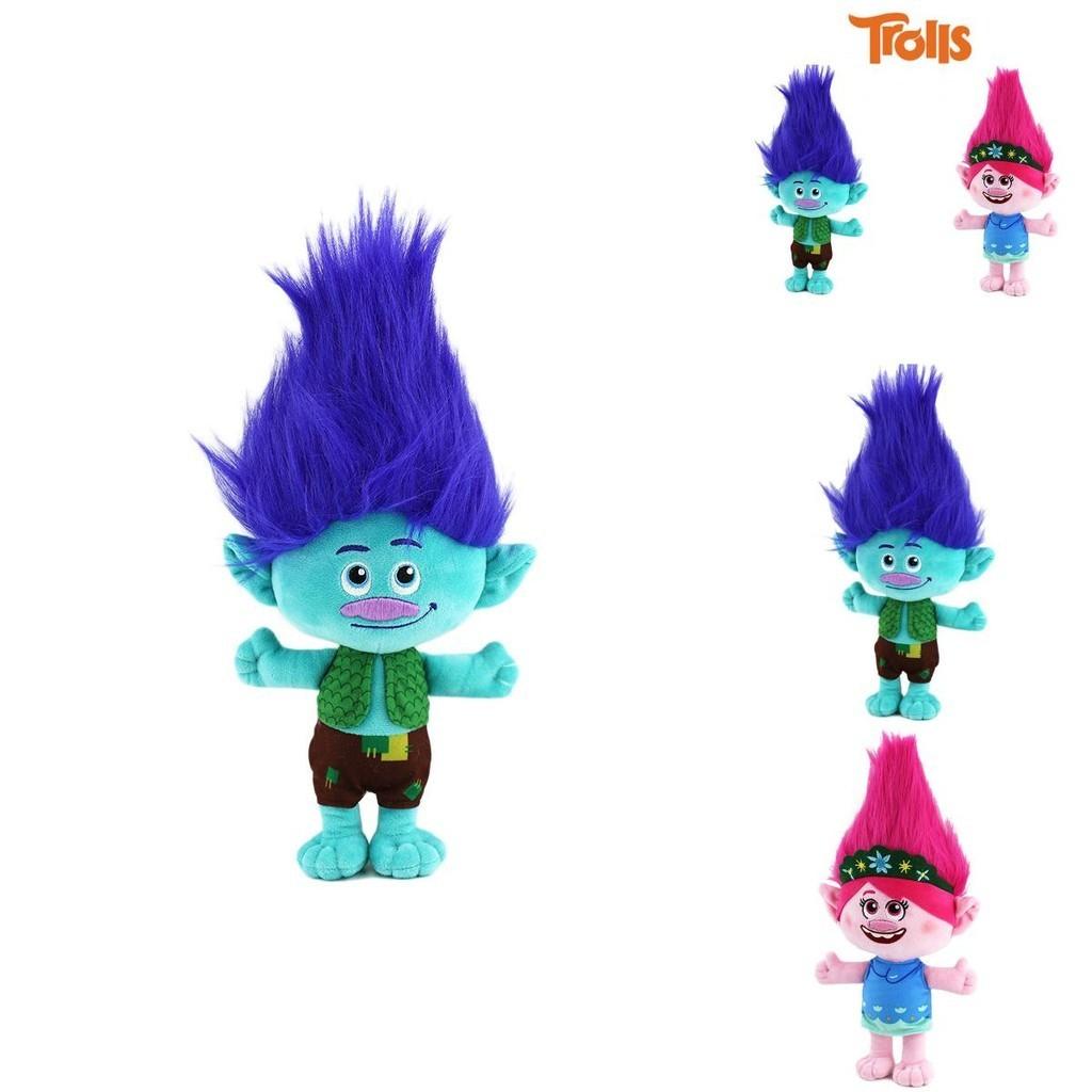 Trolls Band Together Plush Toy Adorable Cartoon Character 30cm Height Blue Hair Boy And Pink Hair Girl Perfect For Kids Ages 7-14