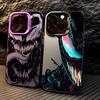 Стильный чехол Marvel Venom в серебристом цвете для Apple iPhone 15 14 13 11 12 13 Pro Max 14 Plus от Funda Luxury.