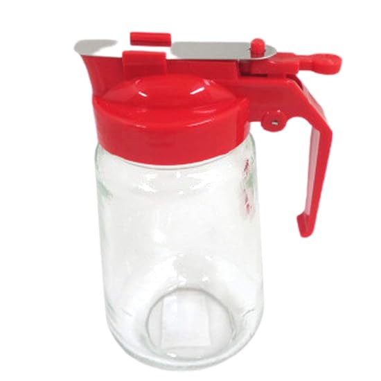 Yoshinuma Glass Yakiniku Sauce Dispenser 250cc Red Body: Soda Glass Lid: Polypropylene Japan PYK293