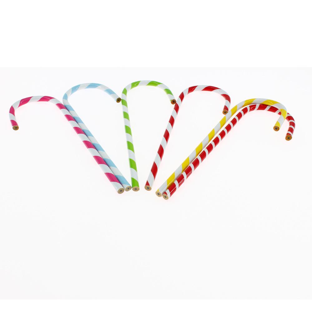 Экологичный европейский стандарт двухцветный цветной карандаш в форме леденца для Рождества