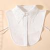 Women's Fashion Peach Heart Embroidered Collar, Professional Casual Versatile Decoration, Chiffon Fake Collar