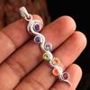 Snake Chakra Pendant Reiki Pendant Crystal Healing Silver Pendant Natural Gemstone Unisex Pendant Ap4526