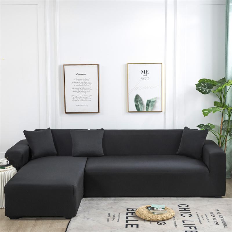 Сплошные цветные чехлы для диванов для гостиной, эластичные угловые чехлы для диванов, L-образные чехлы для шезлонгов, защита для стула, домашний декор