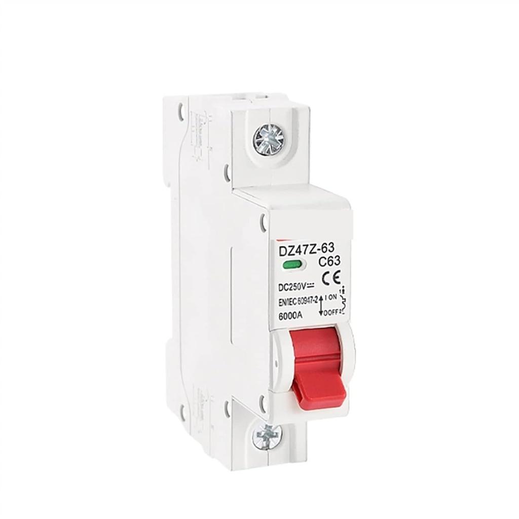DZ47Z-63 DC MCB 1P 2P 250V 550V 63A 6kA Curve Switch Circuit Breaker 1Pcs(1P 250VDC,40A)