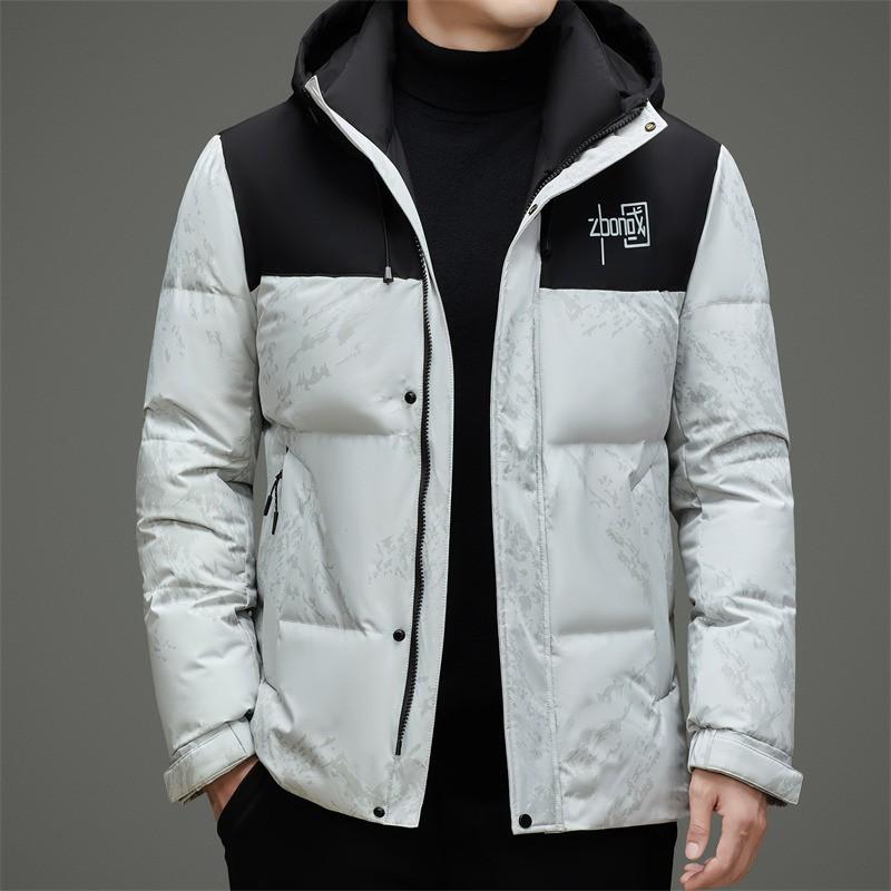 Mens Short Hooded Duck Down Jacket Winter Warm Casual Puffer Coat Urban Lifestyle