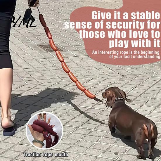 Fun Pet Outing Leash Sausage Dog Leash, Walking Lead with Comfortable Grip, Rubber Stretchy for Small Dogs, Puppies, Daily Walks, Outdoor Play Easy to