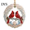 Рождественские украшения на елку Красные Птицы, 2D Акриловая птица, Памятный сувенир, Подарок с ангельскими крыльями, Праздничный подвесной элемент для домашнего декора