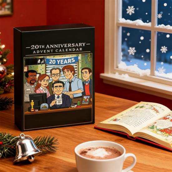 Офис 20-летний юбилей Адвент-календарь 2025 24 дня Акриловое украшение с темами телешоу Рождественский декор для обратного отсчета для фанатов и коллекционеров