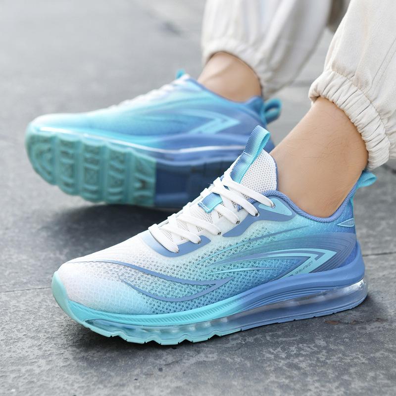 Full Palm Air Cushion Large Size Men's Light Breathable Soft Sole Shock Absorbing Outdoor Running Shoes Fashion Versatile Sneakers