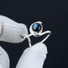 Кольцо из натурального лабрадорита, регулируемое, из стерлингового серебра 925 пробы — подходит для размеров США от 6 до 10 — украшения ручной работы в стиле бохо для женщин и мужчин, подарки на День святого Валентина