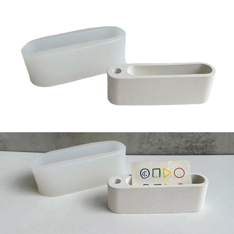 Crystal Resin Mold Business Card Holders Silicone Molds Pen Holder Epoxy Molds DIY Decoration Desk Organizer Resin Mold