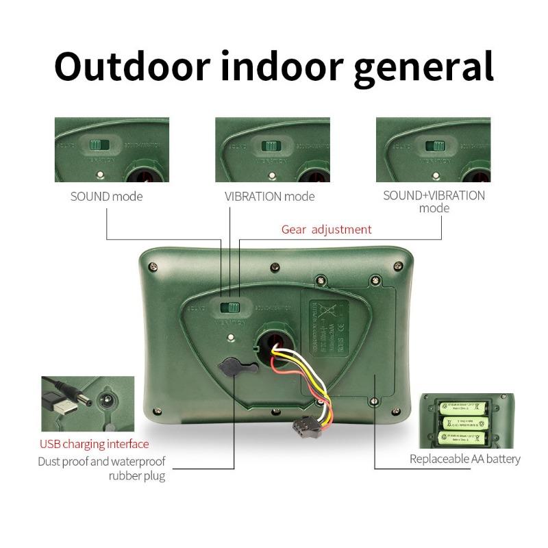 Отпугиватель мышей на солнечной батарее, инвертор на 360°, механическая волна, отпугиватель змей, ферма, сад, заземляющая вилка, отпугиватель мышей