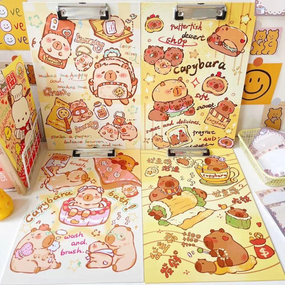 Мультяшный блокнот для письма Капибара Папка для файлов Милый держатель для файлов формата А4