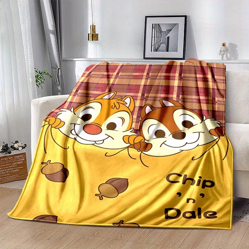 1pc, Chip 'n' Dale Plush Blanket, Seasonal Decorative Throw for Home Use, Soft Flannel Throw Blanket, Versatile & Cozy for Bedroom, Living Room, Trave