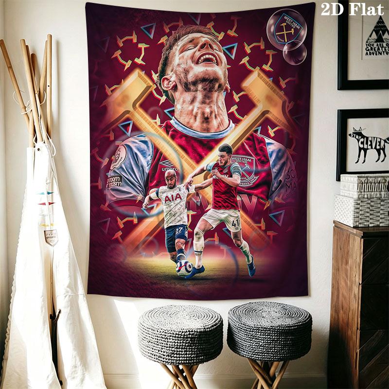 West Ham United Wall Hanging Printed Fabric Blanket Decorative Tapestries for Bedroom Living Room Home Decor
