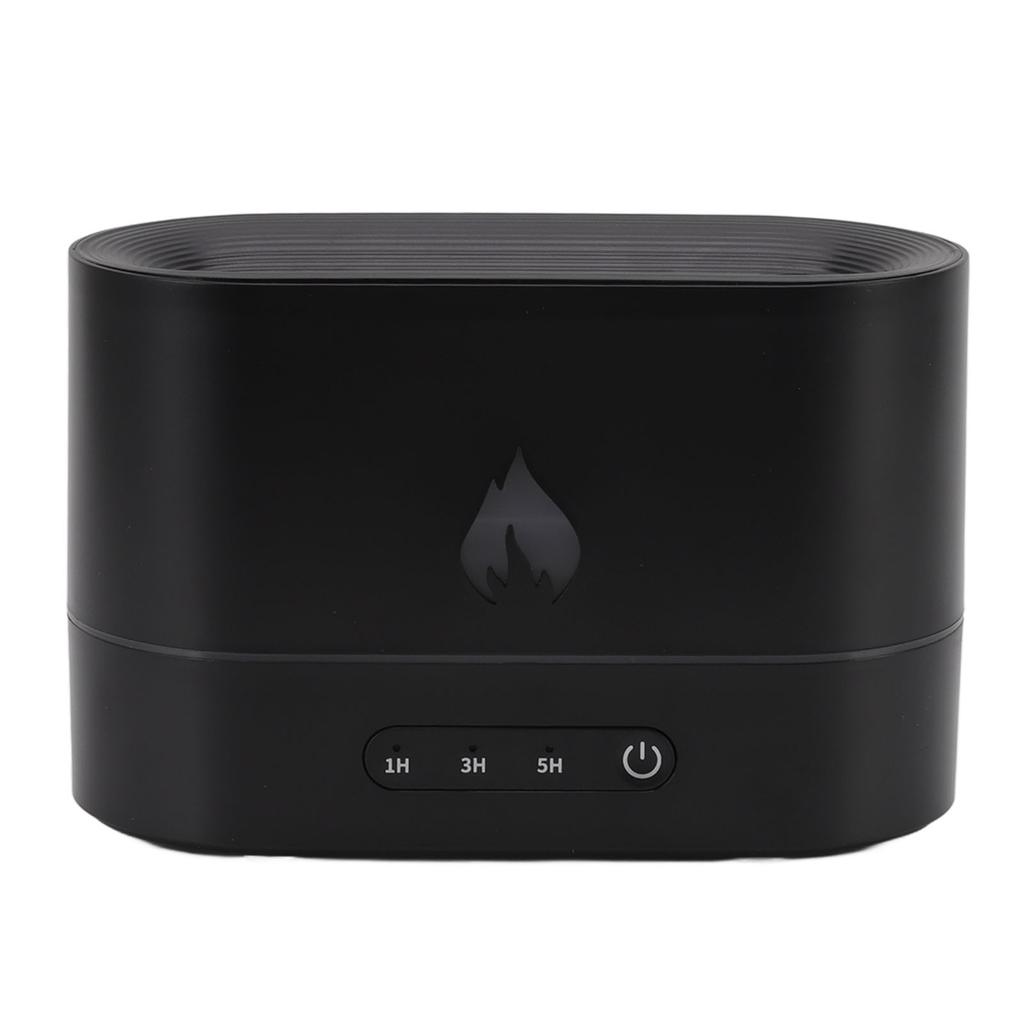Увлажнитель воздуха 250 мл, аромадиффузор, световой узор с пламенем, USB-блок питания для домашней комнаты, черный
