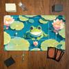Cute Frog Lotus Flower Play Mat Mouse Pad Playmat 24x14 Mtg Tcg Office Desk Mat For Work Game Pc Laptop Rug Carpet Mousepad