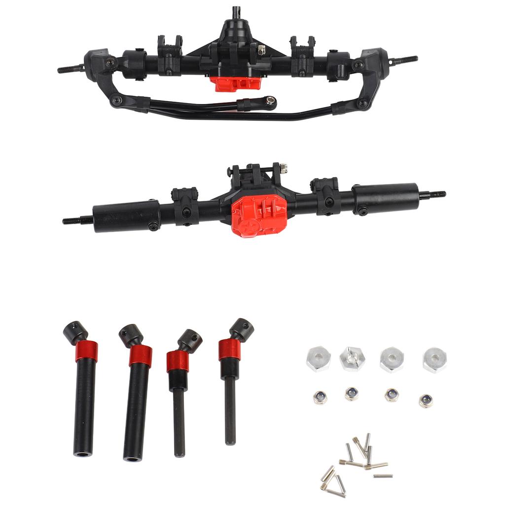 RC Car Front Rear Straight Complete Axle with 2pcs Metal Drive Shafts for Axial SCX10 II 90046 90047 1 10 RC Crawler